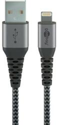Goobay Cablu Date Goobay USB-A Lightning Material Textil 1m Gri/Argintiu (49268)