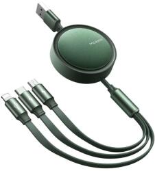 Mcdodo Cablu de date Mcdodo 3 in 1 Retractable Lightning & MicroUSB & Type-C 1.2m Green (CA-7251)