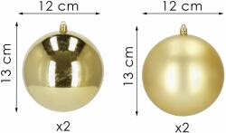SPRINGOS Karácsonyfa gömbök 12 cm 4 db (CA1182)