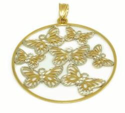 Ékszershop Bicolor áttört pillangós arany medál (1146656)