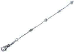 Ékszershop Köves betétes anker fehérarany karlánc (LM-2F) - ekszershop - 132 940 Ft