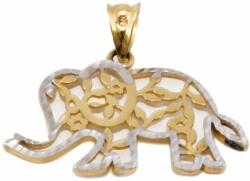 Ékszershop Bicolor áttört vésett elefánt arany medál (1200098)