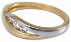 Ékszershop Bicolor köves hullámos arany gyűrű (1232910)