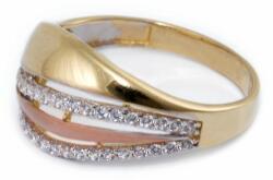 Ékszershop Tricolor köves arany gyűrű (1194600)