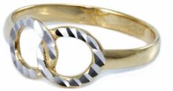 Ékszershop Bicolor vésett karikás arany gyűrű (1229489)