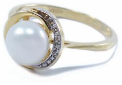 Ékszershop Sárga arany gyönggyel ékített női gyűrű (1186991)