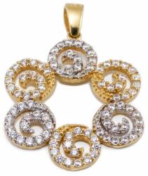 Ékszershop Bicolor köves áttört arany medál (1213258)