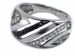 Ékszershop Fekete-fehér köves áttört ezüst gyűrű (2064148)