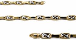 Ékszershop Bicolor barakka jellegű arany nyaklánc (LM-9) - ekszershop - 1 537 480 Ft