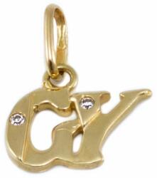 Ékszershop Pici köves arany Gy betű medál (1201924)