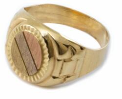 Ékszershop Vésett mattított tricolor arany pecsétgyűrű (1187954)