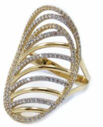 Ékszershop Sárga arany áttört mintás női gyűrű (1133446)