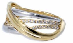 Ékszershop Bicolor köves hullámos arany gyűrű (1228408)