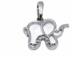 Ékszershop Köves elefánt fehérarany medál (1159626)