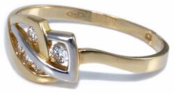 Ékszershop Bicolor áttört köves levél arany gyűrű (1240602)