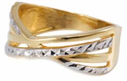 Ékszershop Bicolor vésett mintás áttört arany gyűrű (1215973)