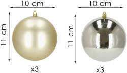 SPRINGOS Karácsonyfa gömbök 10 cm 6 db (CA1190)