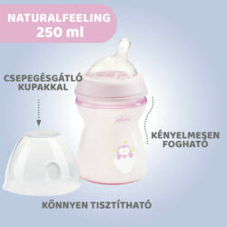 Chicco NaturalFeeling 250 ml cumisüveg közepes folyású (CH08132310)
