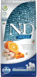 N&D Ocean Dog N&D Ocean Dog Farmina Grain Free Adult Medium/Maxi Cod, dovleac și portocală - 2 x 12 kg