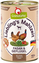 GranataPet Granatapet Liebling's Mahlzeit 6 x 400 g - Fazan & pasăre