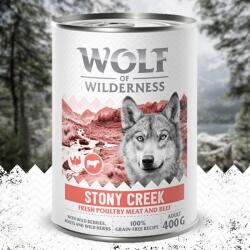 Wolf of Wilderness Wolf of Wilderness Adult 6 x 400 g - Stony Creek Pasăre cu vită