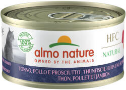 Almo Nature 70g Almo Nature 70g HFC Natural 6 x 70 g - Ton, pui și șuncă