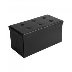 SONGMICS Tároló pad / tároló puff - Vasagle Loft - 76 x 38 cm (fekete) (LSF105)