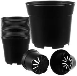 Gardlov 20 db-os műanyag ültető edény készlet, 2 l, 16 cm felső átmérő, fekete