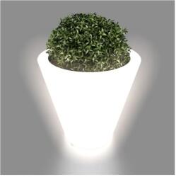 Monumo Modern virágcserép világítással, UV védelemmel, 30/50x50 cm, fehér