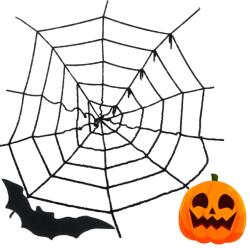 Verk Group Mesterséges Nagyméretű Fekete Pókháló, Halloween Dekoráció, 90cm x 90cm, Fekete