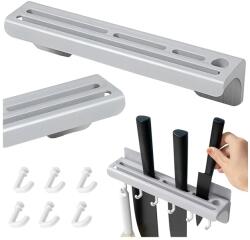 Verk Group Falra szerelhető konyhai kiegészítő- és késtartó akasztókkal, 25, 7cm x 6cm x 5, 5 cm, fehér/szürke színben