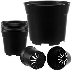 Gardlov 10 db-os műanyag ültető edény készlet, 2 l, 16 cm felső átmérő, fekete