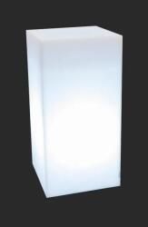 Monumo Modern virágcserép világítással, UV védelemmel, 35x70 cm, fehér