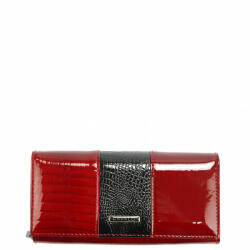 Cavaldi H20-3-RS9 piros-fekete lakk bőr női pénztárca (H20-3-RS9-5874-red)