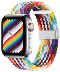 gigapack Pótszíj (egyedi méret, textil, állítható, szivárvány minta) FEHÉR Apple Watch Ultra 49mm, Apple Watch Series 7 45mm, Apple Watch Series SE 2 44mm, Apple Watch Series 1 42mm, Apple Watch Serie (GP-1428