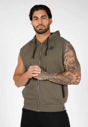 Gorilla Wear - Springfield S/l Zipped Hoodie - Army Green - Férfi Kapucnis Cipzáras Felső - Zöld