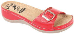 LEDI Anatomic Női bőr papucs 407/24, piros, csatos (ORH822435)