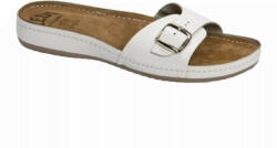 LEDI Anatomic Női bőr papucs 707/18, fehér, csatos, alacsony sarok (ORH758466)