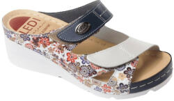 LEDI Anatomic Női bőr papucs 108/5, virágmintás, tépőzáras (ORH274244)