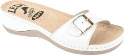 LEDI Anatomic Női bőr papucs 407/18 fehér, csatos, munkavédelmi is (ORH262371)