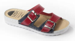 LEDI Anatomic Női bőr papucs 202/6, piros-kék-fehér, csatos (ORH832232)