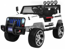  Masinuta electrica Jeep Raptor Drifter 4x4, roti spuma EVA, 4 motoare, 2 locuri, Bluetooth, alb