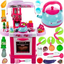 MalPlay Bucatarie pentru copii cu inductie/ceainic, accesorii incluse, aparat cafea, oala, tigaie, plastic, multicolor