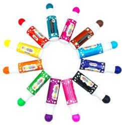 Procart Carioci Dot Markers, set 12 culori lavabile, uscare rapida, 40 ml