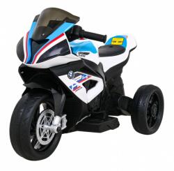 Motocicleta electrica BMW, sport, 12V/4, 5Ah, roti plastic, lumina LED, scaun piele, muzica, greutate suportata 30 kg, alb