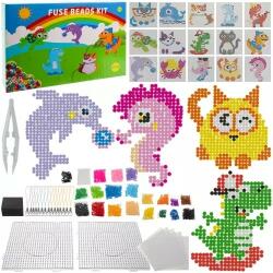 Kruzzel Set creativ accesorii margele, 6500 piese, 15 sabloane, 10 magneti, multicolor