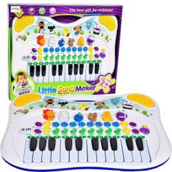 MalPlay Orga electronica pentru copii, sunete animale, muzica, plastic, alb