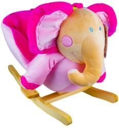  Balansoar Elefant roz, pentru bebelusi, roti rabatabile, centura de siguranta, muzica Balansoar calut