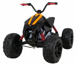 ATV Quad electric, roti spuma EVA, 2 motoare, negru/galben