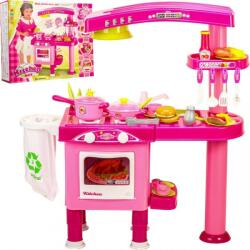 MalPlay Bucatarie roz pentru copii cu cuptor, accesorii incluse, plastic, roz